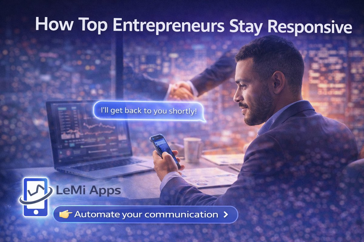 LeMiApps's tweet photo. How do top entrepreneurs stay responsive without replying 24/7?
They automate.
LeMi Apps SMS automation sends instant replies—even when you’re busy or unavailable—so you never miss a message or lead.
Work smarter, not harder.
👉 https://t.co/Mz0iwQlCYm https://t.co/fBBZy0KGsu