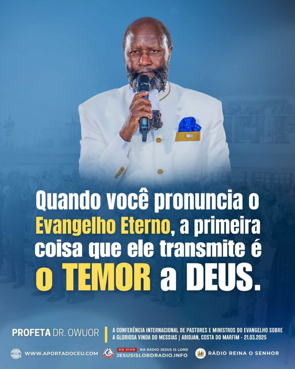 RepentanceNews's tweet photo. When you proclaim the Eternal Gospel, the first thing it transmit is the FEAR of GOD.”

For more in Portuguese Translation
https://t.co/XTx5pTuAKJ https://t.co/h9sMo3UBJW