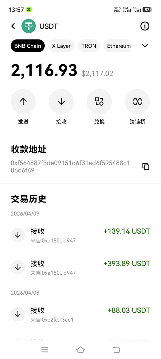YuGuan1209's tweet photo. 搞了一个新钱包，每天把一些七七八八的收入统计，看看每周能撸多少毛！！
这周三天是2100刀了，看看一周能不能有个三千刀以上！！ https://t.co/pAKJBF1sHI