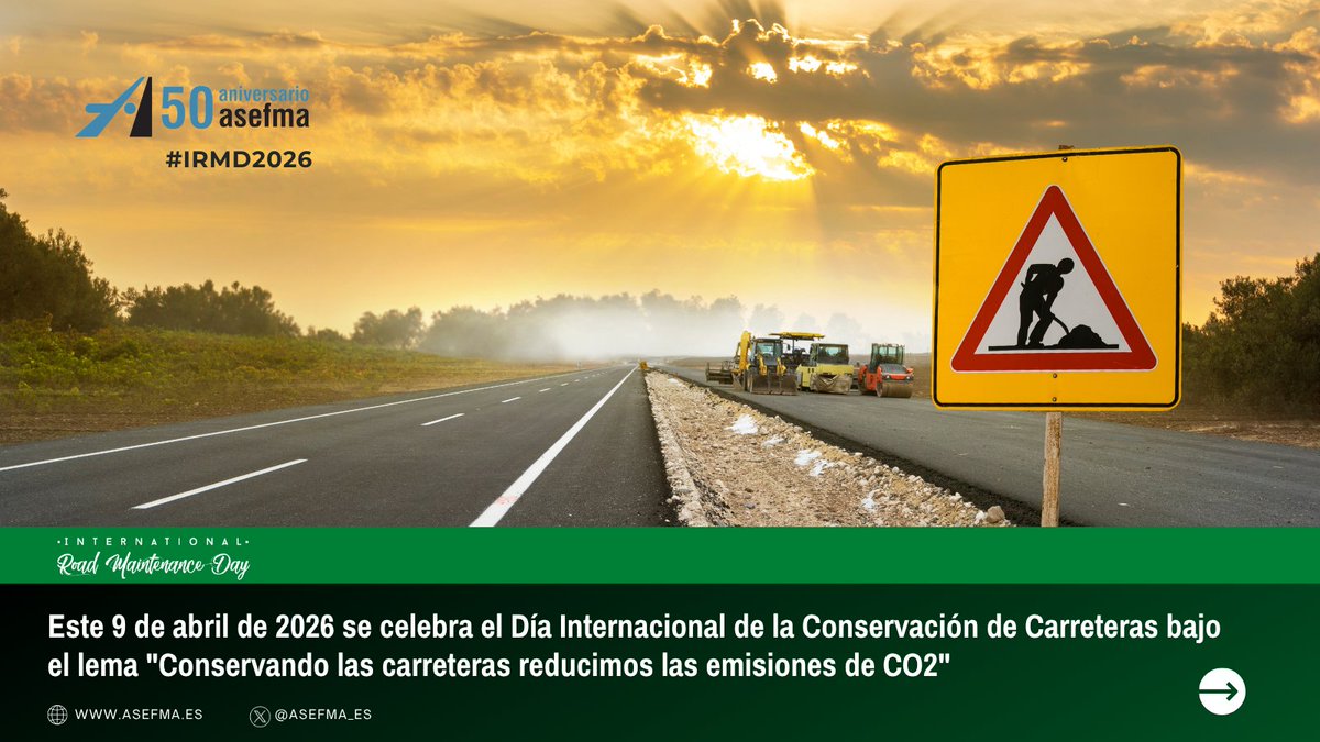 asefma_es's tweet photo. Conservar, modernizar y adaptar las carreteras a la movilidad del futuro significa avanzar como sociedad: unas carreteras bien conservadas garantizan el progreso socioeconómico y la preservación del medioambiente.

📥 Hoy celebramos #IRMD2026
🔗 http://https://t.co/SqciOs69TK https://t.co/BjzG3oymA9
