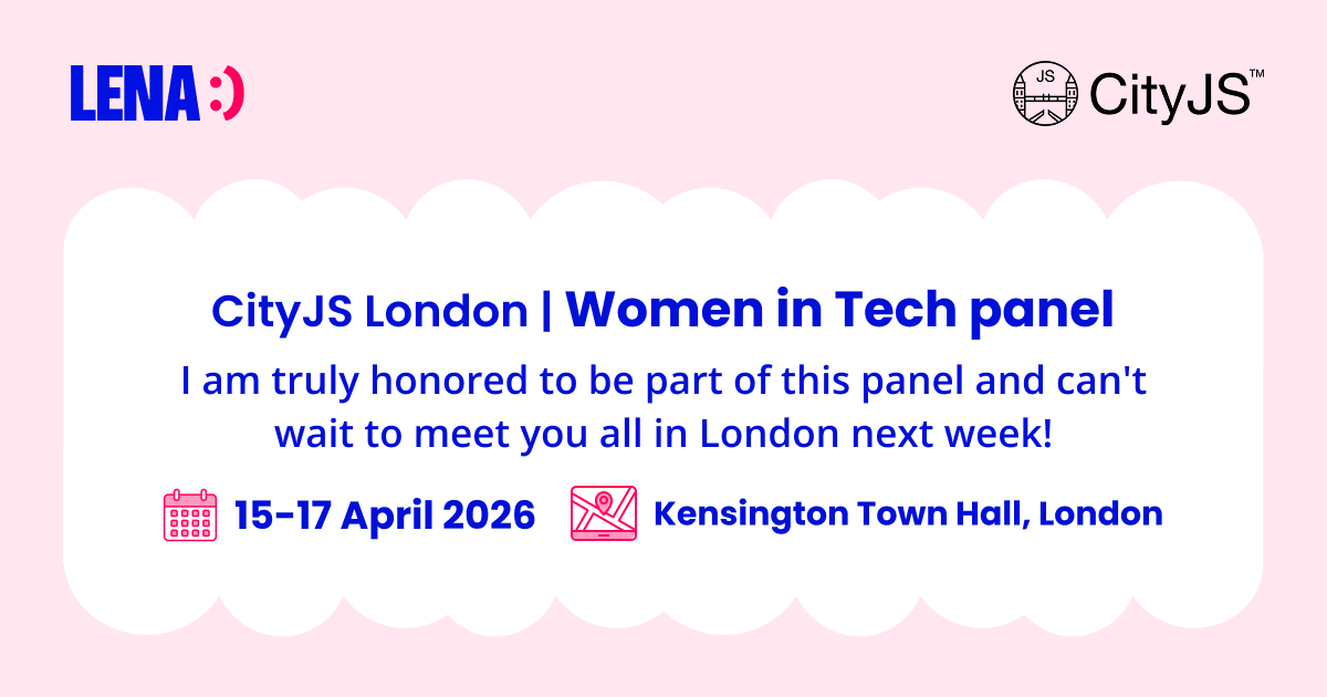 LenaLekkou's tweet photo. I am truly honored to be part of the Women in Tech panel and share the stage with some truly talented women.
📅 15-17 April 2026
📍 Kensington Town Hall, London
🔗https://t.co/SE42vKlbXR
#CityJSLondon #cityjsconf https://t.co/6p5klyCFeS