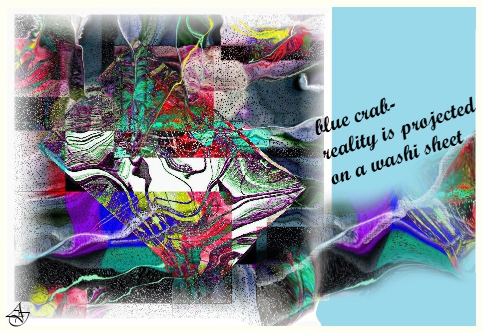 haiga/1z1

crab albastru-
realitatea-i proiectată
pe-o foaie de waschi.//
texturi de jazz neted,
tărziu în noapte,
saxofonul se tânguie.