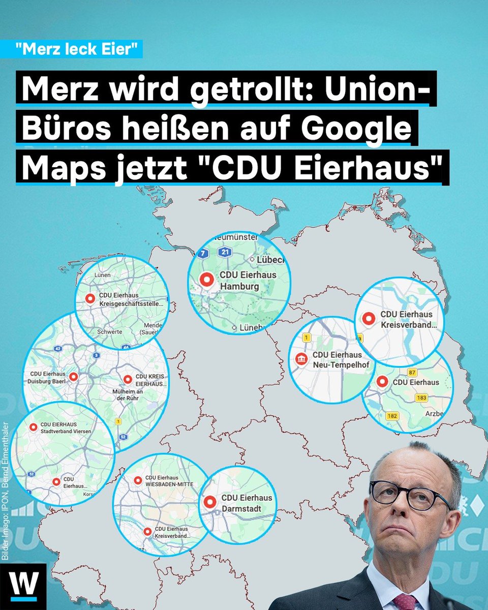 Wer aktuell nach CDU-Parteibüros auf Google Maps sucht, wird wohl ...