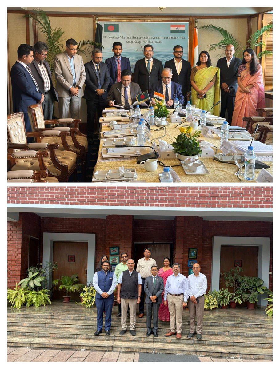 FBPOfficial_GoI's tweet photo. 89th meeting of India Bangladesh Joint Committee on 8/4/2026 at Dhaka. Joint Observation of water at Padma at Harding Bridge was made on 7/4/2026.
#MinistryOfJalshakti #fbpofficial #fbp #IndiaBangladesh #JointCommittee #TransboundaryWater #padmariver #hardingbridge #JalShakti https://t.co/8yuFJb0NNx