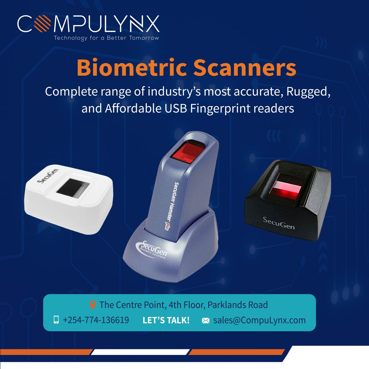 CompulynxLtd's tweet image. Are you looking for biometric scanners? We offer a complete range of the industry’s most Reliable, Durable, and Affordable fingerprint readers on the market. Talk to us today!
Email us at: sales@CompuLynx.com
 #biometric #biometricsecurity #fingerprint #banking #supermarkets