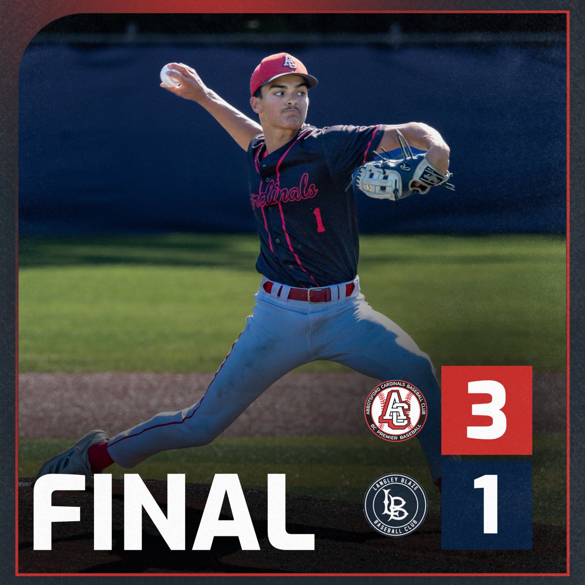 AbbyCardinals's tweet photo. 🚨FINAL🚨
The Cardinals improve to 4-0, defeating Langley 3-1.
The trio of Schotts, Manuel & De Meyer combined for 11k's, as well as offensive contributions from multiple Cards helped secure the win!
We return to action on Saturday, taking on Whalley at home.
#ProtectTheNest https://t.co/m2By29h9SD