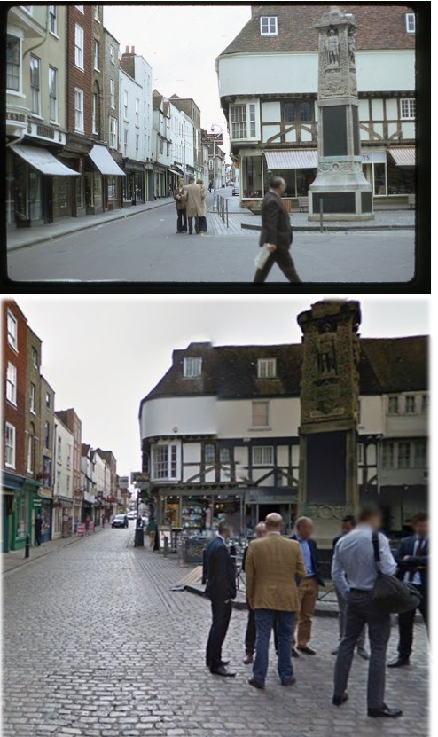 TonEngels's tweet photo. @YesterdaysBrit1 Then and july 2015. #ButterMarket #Botermarkt #Canterbury #England #Engeland https://t.co/WdtxzMvjvi