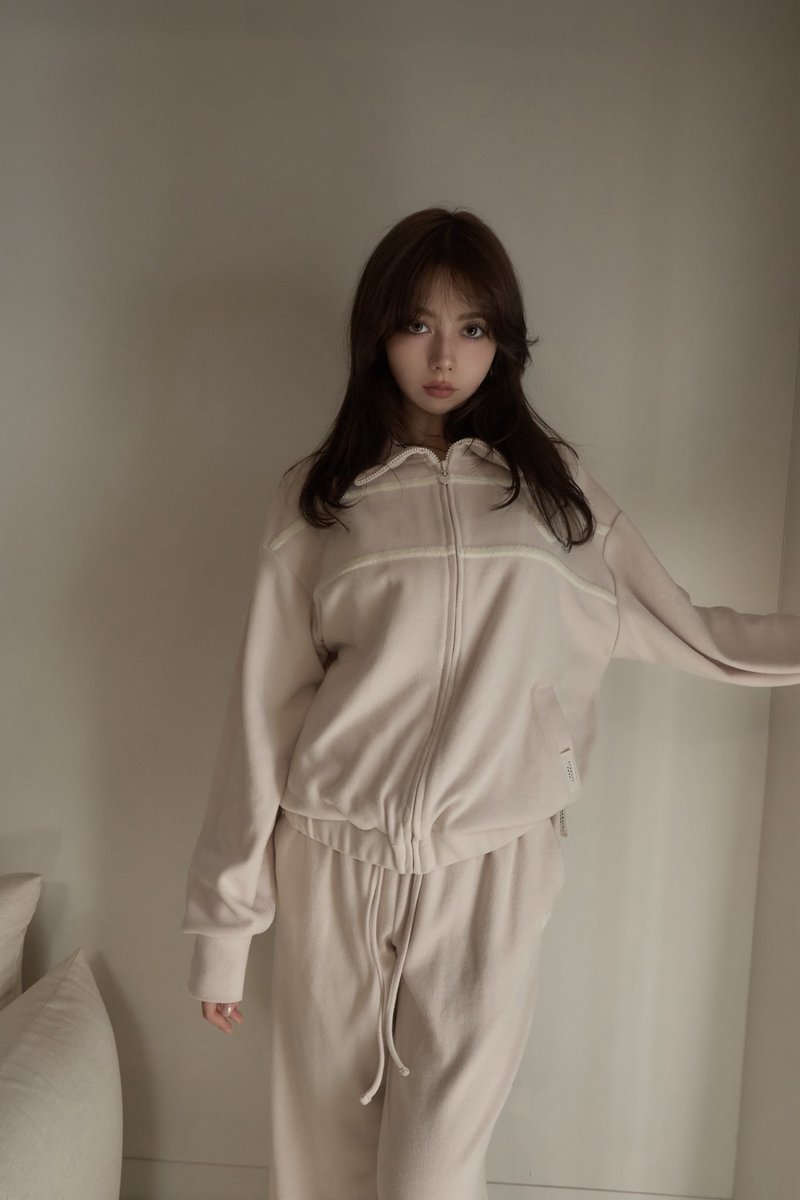 Milky pile heart long pants color pink beige ¥12100-tax in