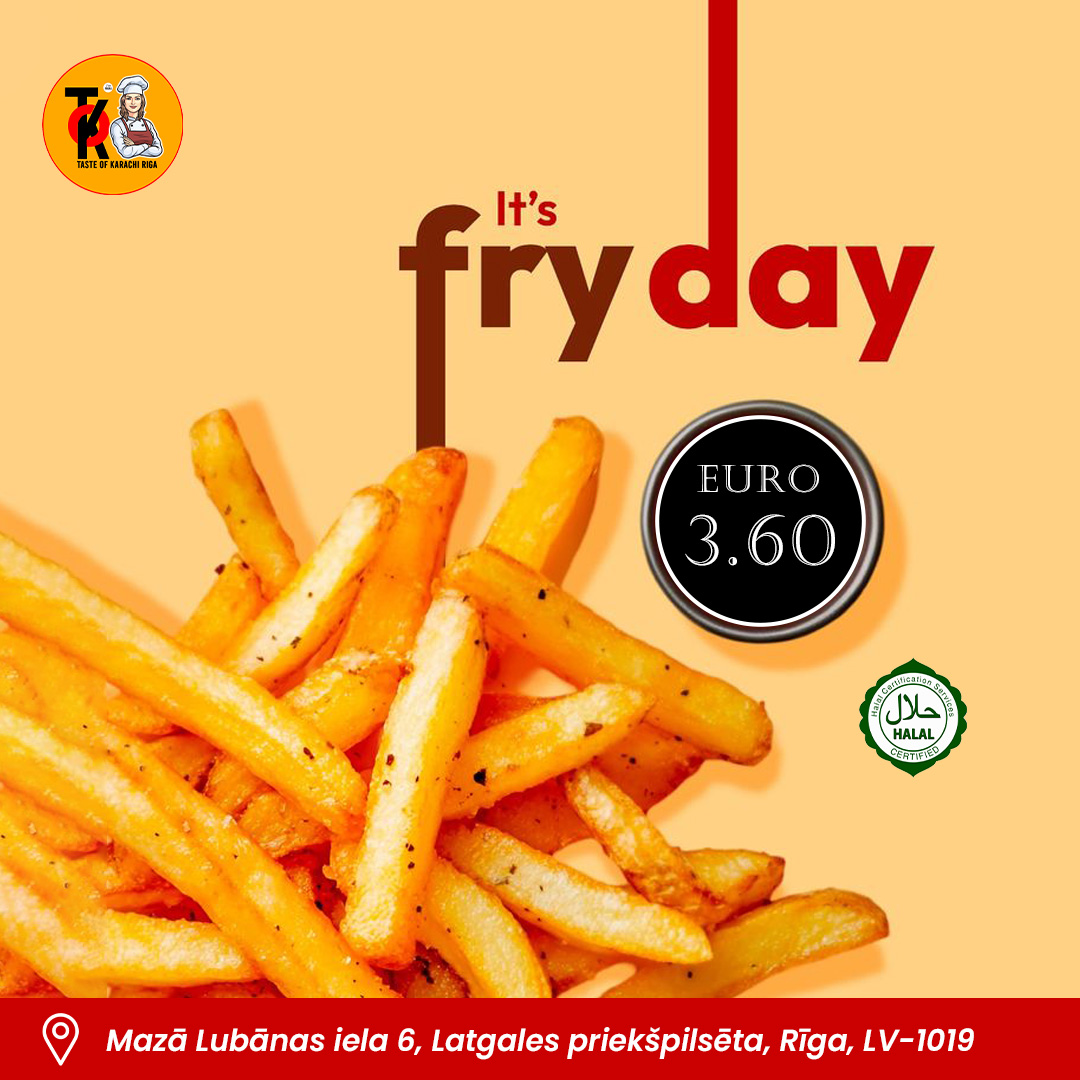 tasteofkarachis's tweet image. Happy FRY-DAY! 🍟✨

Why wait for the weekend to treat yourself? Get that golden, crispy crunch you’ve been craving. Perfectly seasoned and always fresh—the ultimate sidekick to any meal!

✅ 100% Halal Certified💰 Only €3.60📍 Mazā Lubānas iela 6, Rīga
#FryDay #FriesLover