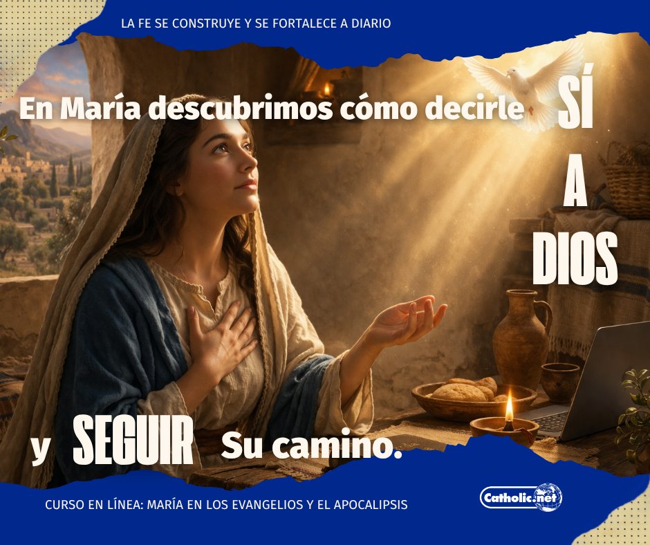 Catholicnet_es's tweet image. En #María descubrimos cómo decirle sí a Dios y seguir su camino.

No es solo la madre de Jesús, es discípula por excelencia.

✨ “María en los #Evangelios y el Apocalipsis”
Un curso para conocer su misión y su papel en la salvación.

Más información aquí➡️ es.zenit.org/6w11