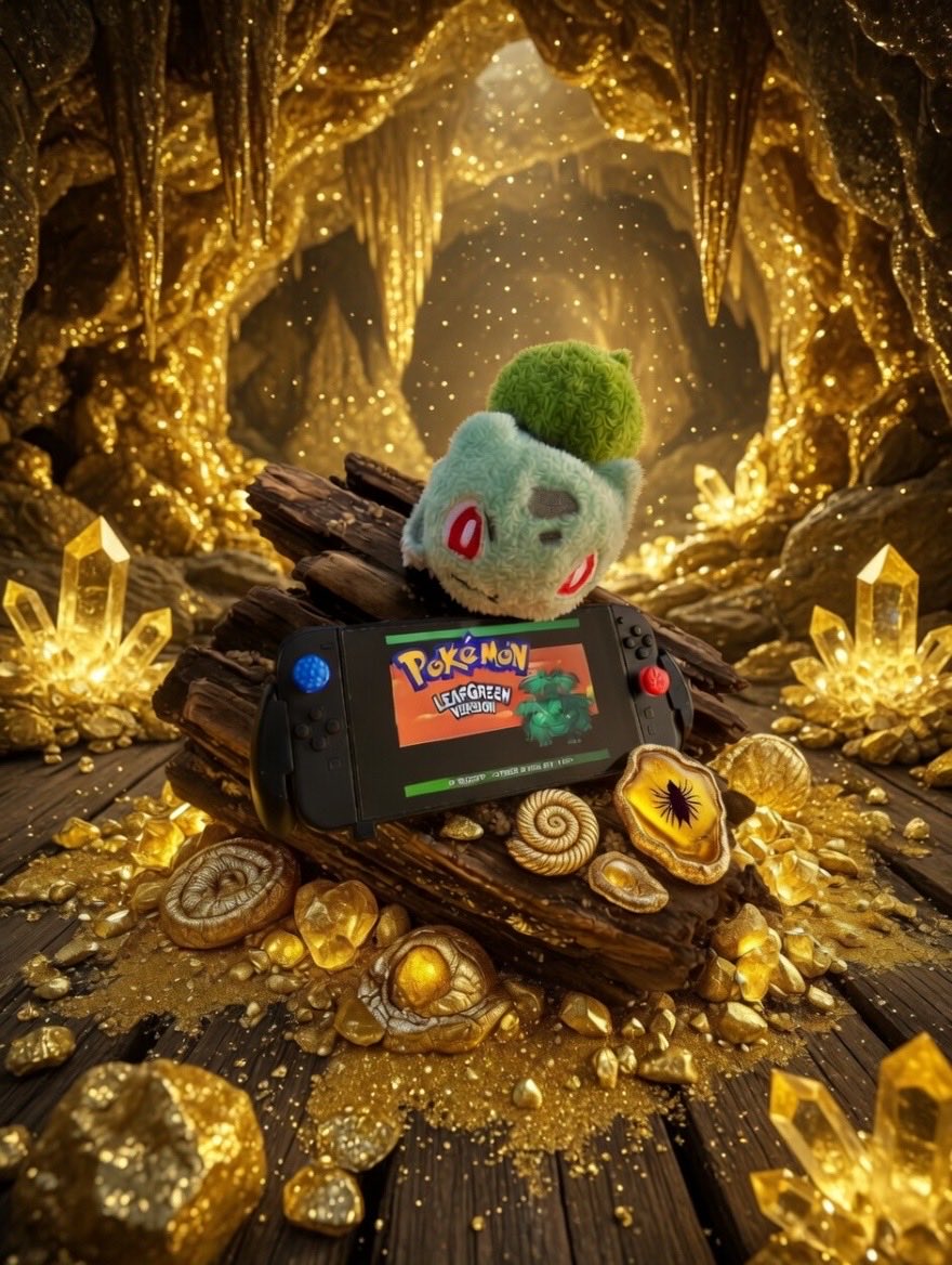 Good morning captains 🏴‍☠️

Day 41 of the great shiny Bulbasaur hunt — 230+ hours deep.

Whilst fleeing the volcano, Bulbasaur found something ridiculous — a hidden cave full of ancient Pokémon fossils and gold… and one of the fossils looks suspiciously like a shiny Bulbasaur