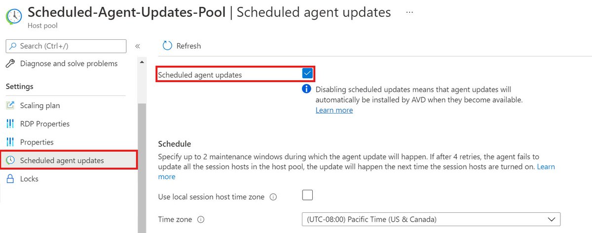 AzureSupport's tweet image. Schedule agent updates for Azure Virtual Desktop host pools ⏰ ✨ Control maintenance during off‑peak hours
⚡ Prevent disruptions from unexpected updates
🛠️ Keep agents up to date with Log Analytics monitoring
Start here 👉 msft.it/6010QFFn4
#Azure #AzureVirtualDesktop