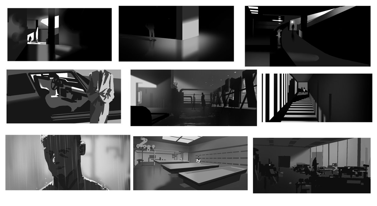 qiuuu97's tweet image. The final piece in my recent series of black-and-white sketch practices.  #conceptart #digitalart #visualart