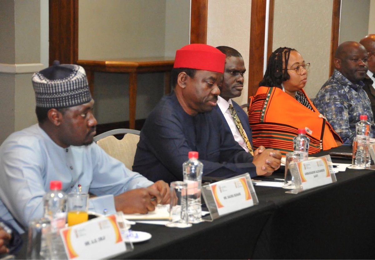 NP_Mcinga's tweet photo. Yesterday engagement between SA leadership and the Nigerian High Commission on KuGompo developments. As Special Advisor to the High Commission &amp; Consulate General&amp;President of @AzaniaMovement_ we remain focused on delivering real solutions to urgent issues affecting the Republic. https://t.co/0B4uf6QTTq