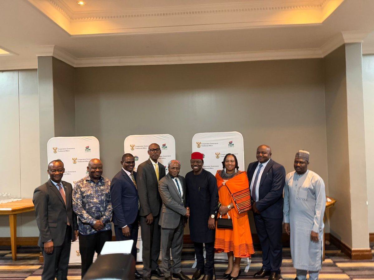 NP_Mcinga's tweet photo. Yesterday engagement between SA leadership and the Nigerian High Commission on KuGompo developments. As Special Advisor to the High Commission &amp; Consulate General&amp;President of @AzaniaMovement_ we remain focused on delivering real solutions to urgent issues affecting the Republic. https://t.co/0B4uf6QTTq