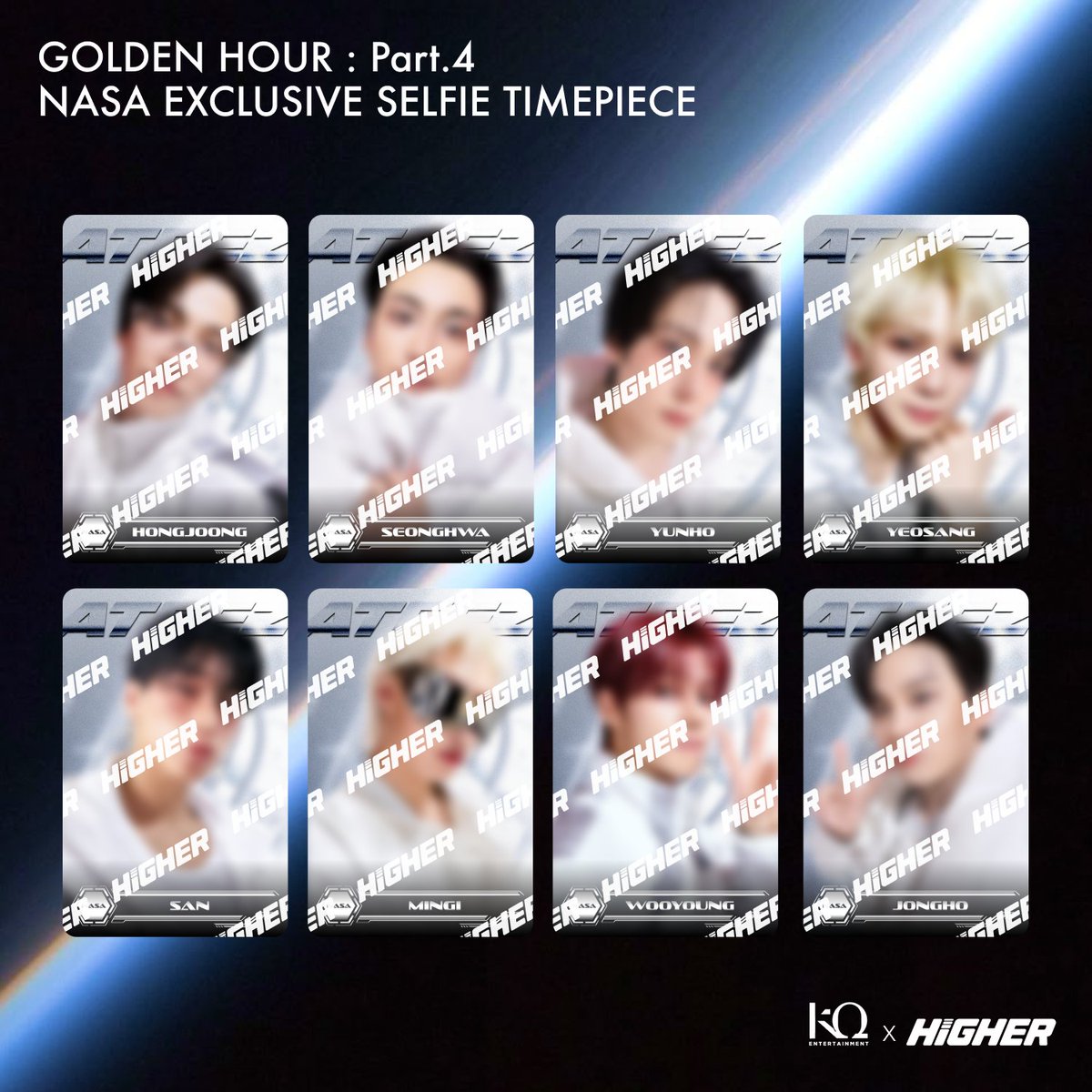 GOLDEN HOUR：Part.4 NASA Higherトレカ セミコンプ 🚀 ATEEZ 'GOLDEN HOUR : Part.4' 'NASA' EXCLUSIVE SELFIE TIMEPIECE