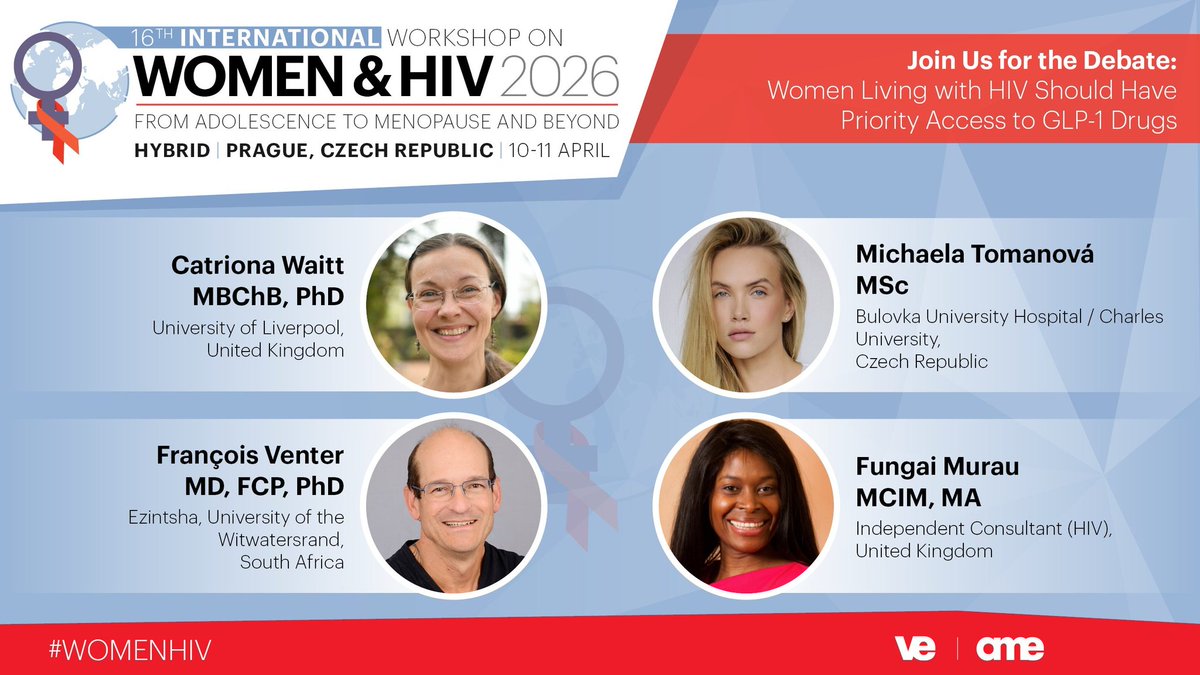 DOLPHIN3Study's tweet photo. We are proud to share that Prof @CatrionaWaitt will be taking part in a high-level debate at the 16th International Workshop on Women &amp; HIV. The discussion will explore whether women living with HIV should have priority access to GLP-1 therapies. #HIVWOMEN https://t.co/jI8xfNgaHj
