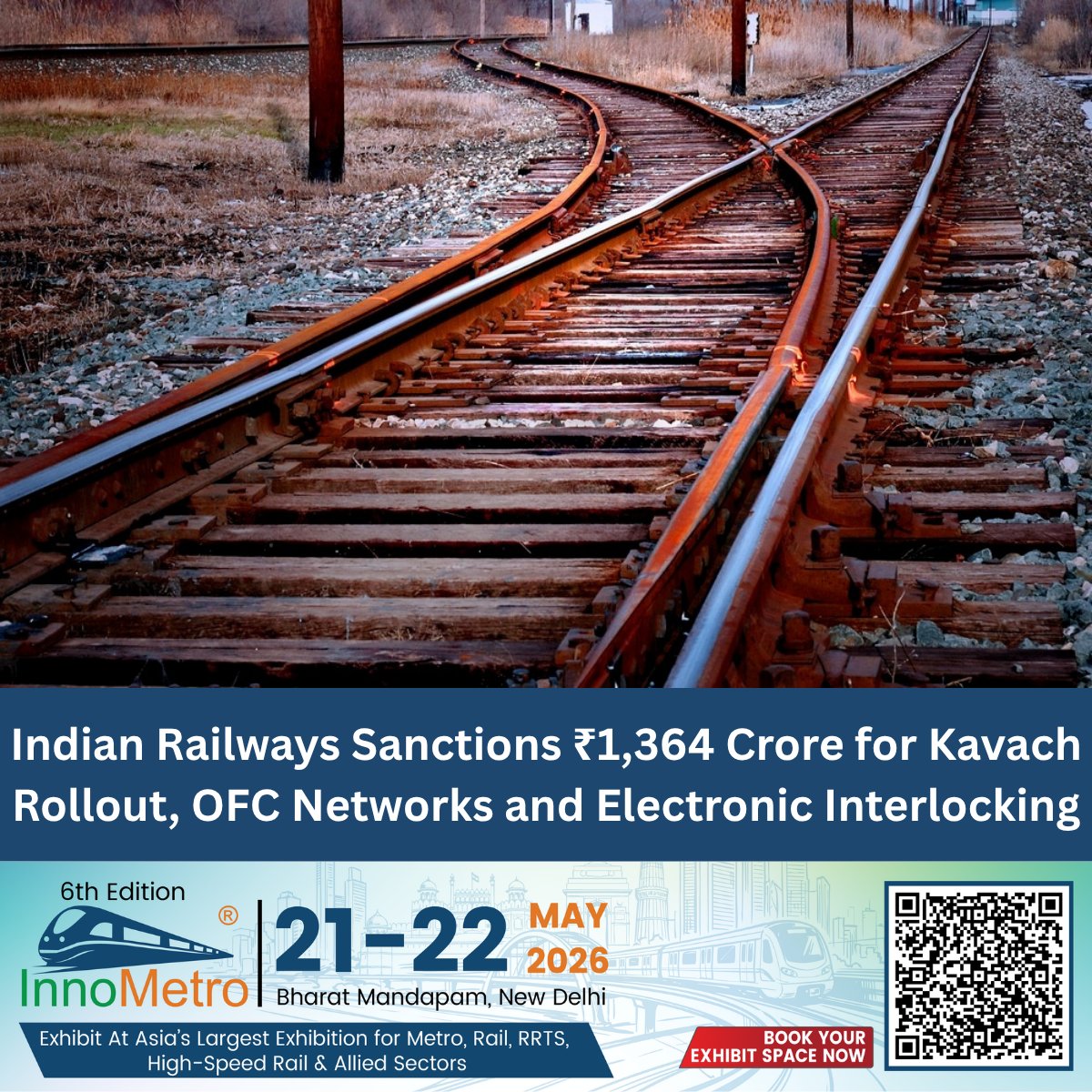 MetroRailNewsHQ's tweet photo. Rail Safety Push: ₹1,364 Cr Cleared for Kavach Rollout, OFC Networks and Electronic Interlocking.
Read more on: https://t.co/Mq7AQlhwRx
#RailSafety #Kavach #IndianRailways #OFCNetwork #ElectronicInterlocking https://t.co/939dBjeyx3