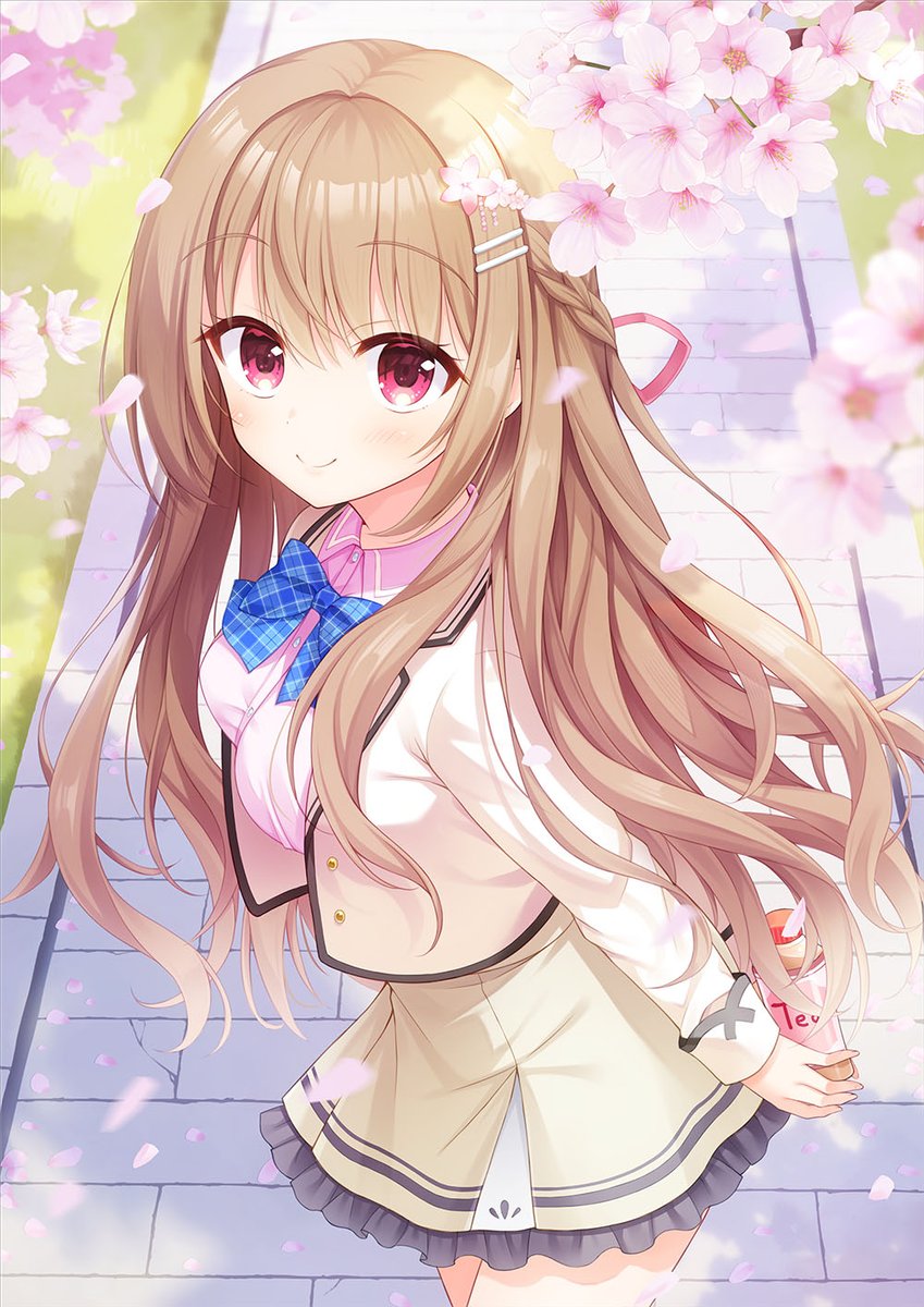kakimonoya_san's tweet photo. 🌸新学期と萌央ちゃん🌸
桜の花びらの中で、ふわふわな萌央です～☺️

新しい始まりの方も多い季節ですね。
萌央ちゃんに、そっと癒されてくださいませ✨ https://t.co/8zHlJsZsMh