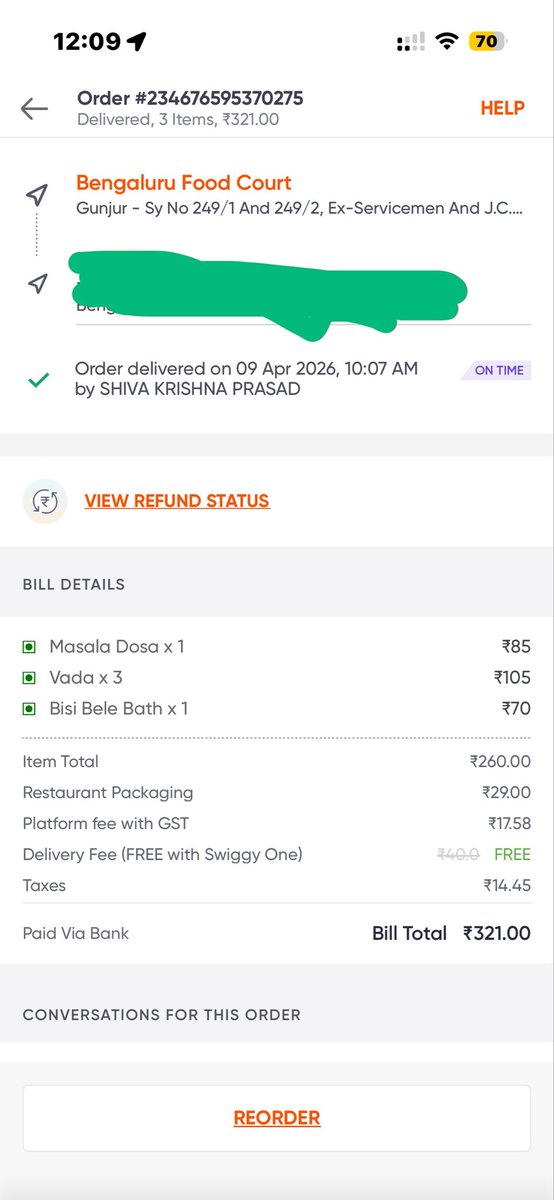 sunil_qp's tweet photo. @SwiggyCares https://t.co/lUc49WD1WH