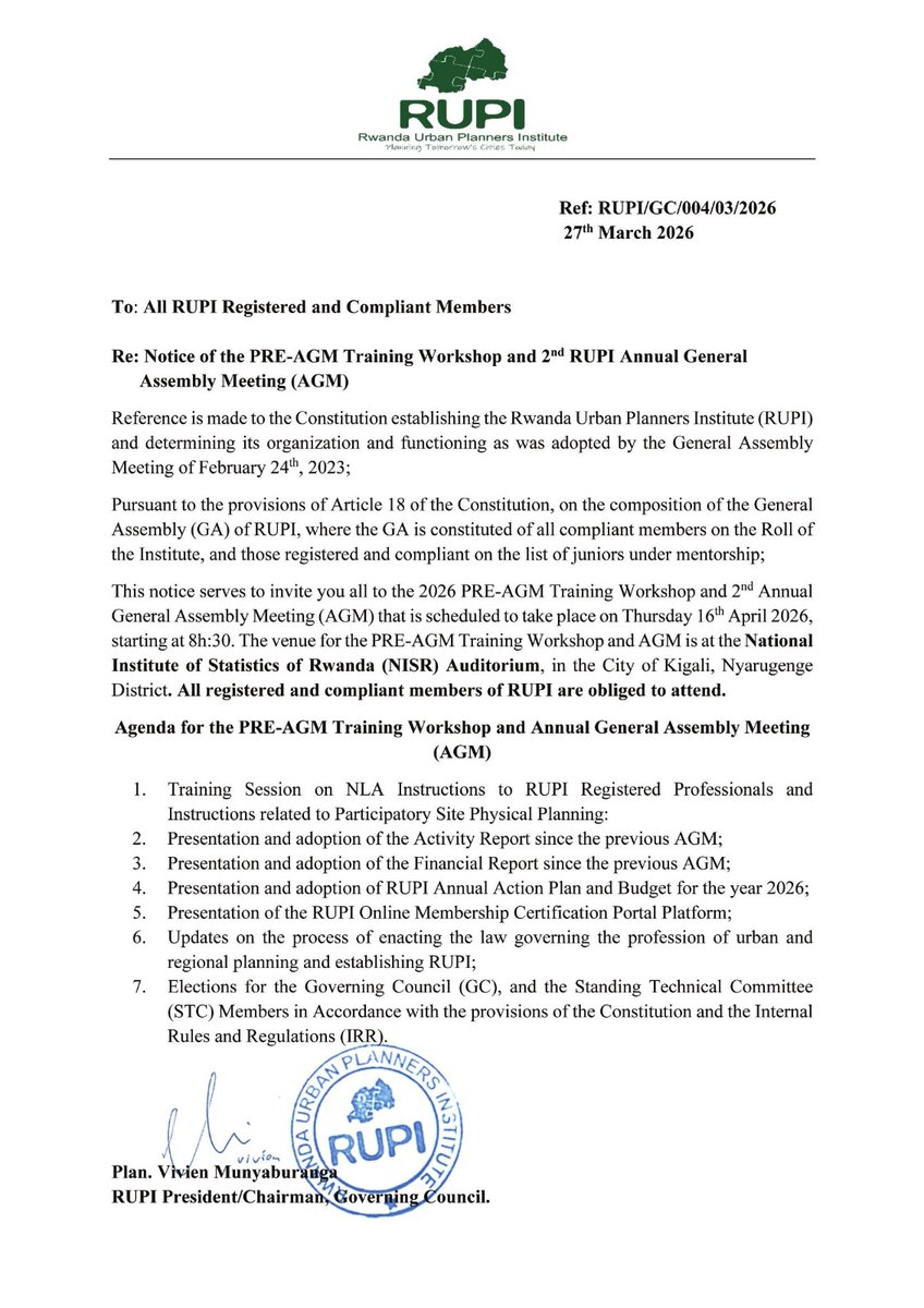 Rwanda Urban Planners Institute(RUPI) tweet media