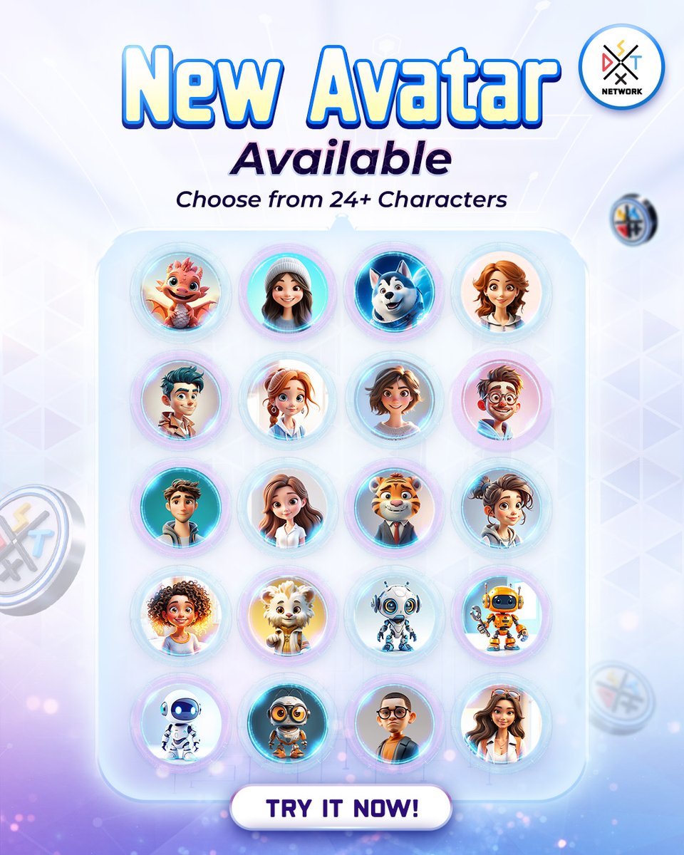 New Avatars just dropped 🚀
Choose from 24+ characters and rep your vibe on DxSxT Network.
Today, only you can see your avatar.
Soon, everyone else will too.

Try it now 🌟

#DxSxTNetwork #Web3 #Avatar #DigitalIdentity