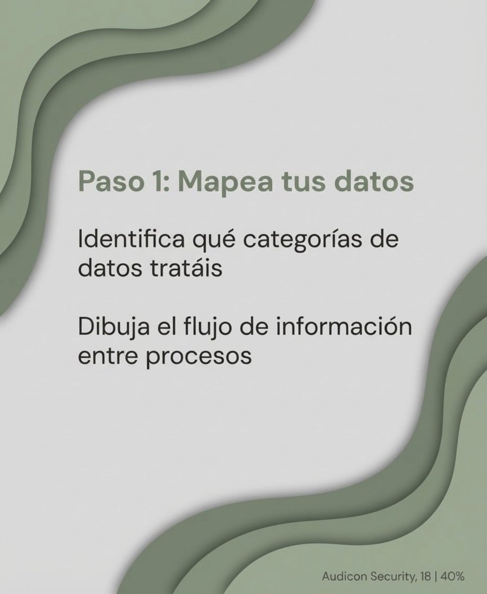 AudiconSecurity's tweet photo. ¿Listos para simplificar vuestra auditoría interna? 🚀

En 4 pasos claros os mostramos cómo mapear datos, detectar riesgos, actualizar políticas y formar a vuestro equipo para cumplir LOPD y RGPD sin complicaciones. #audiconsecurity https://t.co/dSZFs0Cg1C