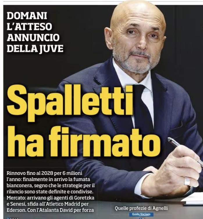 Guillaumemp's tweet image. Tuttosport : Tout est bouclé pour la prolongation de Luciano Spalletti à la #Juve. Contrat jusqu'en 2028 et salaire de 6M/an 🔜