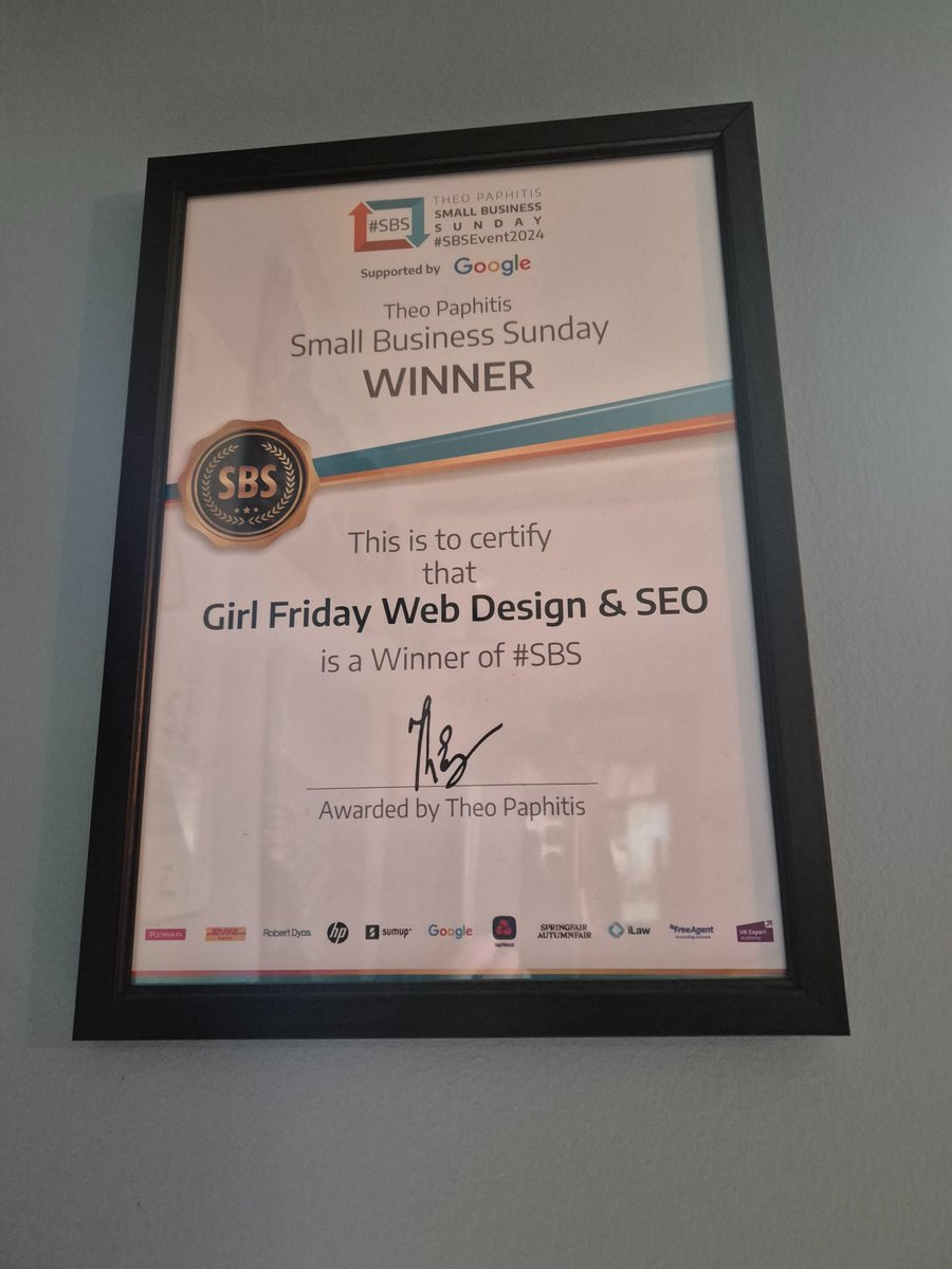 ShropGirlFriday's tweet image. I am a very proud @TheoPaphitis #SBS winner 🥇This recognition of my #webdesign business is like the icing on a cake! A fantastic recognition of my ability to serve my clients &amp;amp; help them achieve the recognition they too desire 😊

My sincere thanks to the #SBS &amp;amp; Theo 🙌