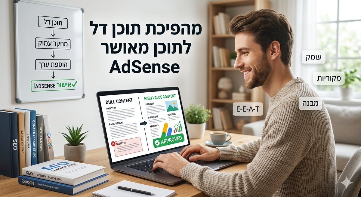 Orel_Blog's tweet photo. המדריך המלא ליצירת תוכן איכותי: איך לעבור את בדיקת AdSense ולהפוך לאוטוריטה בתחומך
https://t.co/Gsik4S7n5w https://t.co/FNyhJ4jl6R