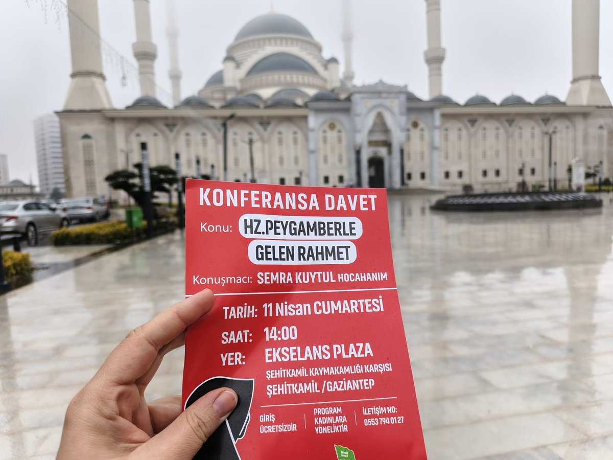 Peygamberle gelen rahmet konulu  konferansımıza Gaziantepli tüm  bayan kardeşlerimizi bekliyoruz..

#FurkanKonferansları
#AntepBayanKonferansı