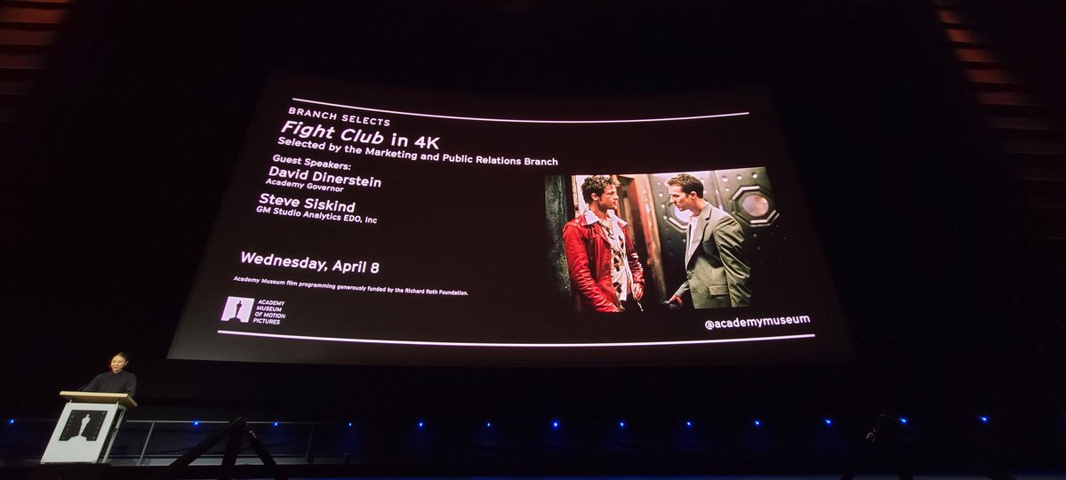 Disneyfan9523's tweet image. I Just Saw A Special 4K Restoration Screening Of Fight Club At The David Geffen Theater Inside The Academy Museum Of Motion Pictures. #AcademyMuseum  #FightClub #FightClub1999 #BradPitt #EdwardNorton  #20thCenturyStudios #20thCenturyFox #Disney #D23 #WaltDisneyStudios