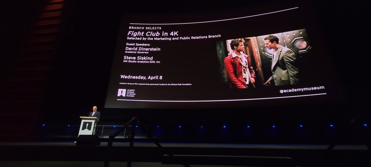Disneyfan9523's tweet image. I Just Saw A Special 4K Restoration Screening Of Fight Club At The David Geffen Theater Inside The Academy Museum Of Motion Pictures. #AcademyMuseum  #FightClub #FightClub1999 #BradPitt #EdwardNorton  #20thCenturyStudios #20thCenturyFox #Disney #D23 #WaltDisneyStudios