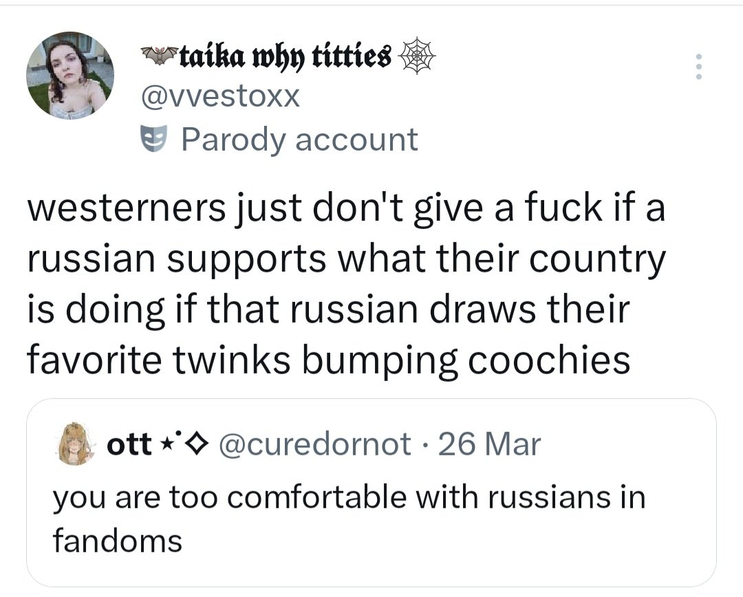 🦇𝖙𝖆𝖎𝖐𝖆 𝖜𝖍𝖞 𝖙𝖎𝖙𝖙𝖎𝖊𝖘 🕸 tweet media