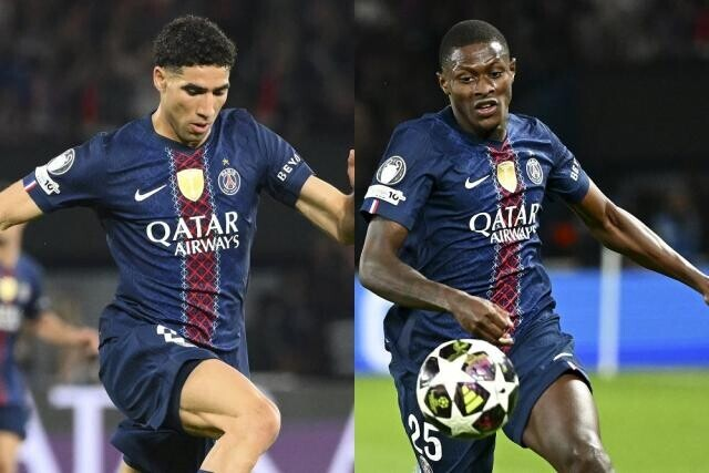 حكيمي ومينديز: الثنائي الذي يعيد كتابة قوانين الظهير في باريس سان جيرمان! تمامًا كما في نفس التوقيت من العام الماضي، كان أشرف حكيمي ونونو مينديز ظهيرَي باريس سان جيرمان المحركين الأساسيين للهجمات الباريسية يوم الأربعاء ضد ليفربول.. الثنائي يواصل إعادة تعريف دور الظهير في كرة القدم الحديثة.. المصدر: ليكيب 