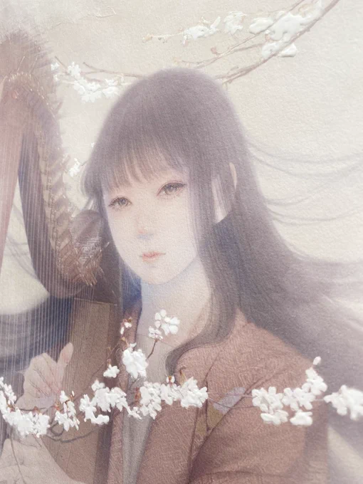 開催中! 夜はオンラインですぞぉ ※額装ちゃんとしてありますよ #シビュラ展 #絵 #桜