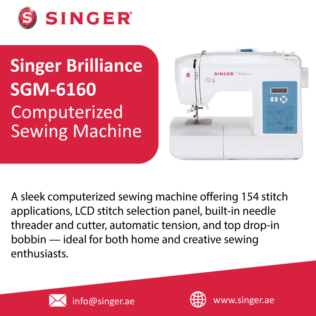 Singerae2025's tweet image. Singer Brilliance SGM-6160 Computerized Sewing Machine
BUY Now: url-shortener.me/84CR

please contact us | info@singer.ae | singer.ae
#singer #sewing #sewingtips #sewingpattern #Dubai #uae #unitedarabemirates #fashion #fashionstyle #sewingmachines #Household