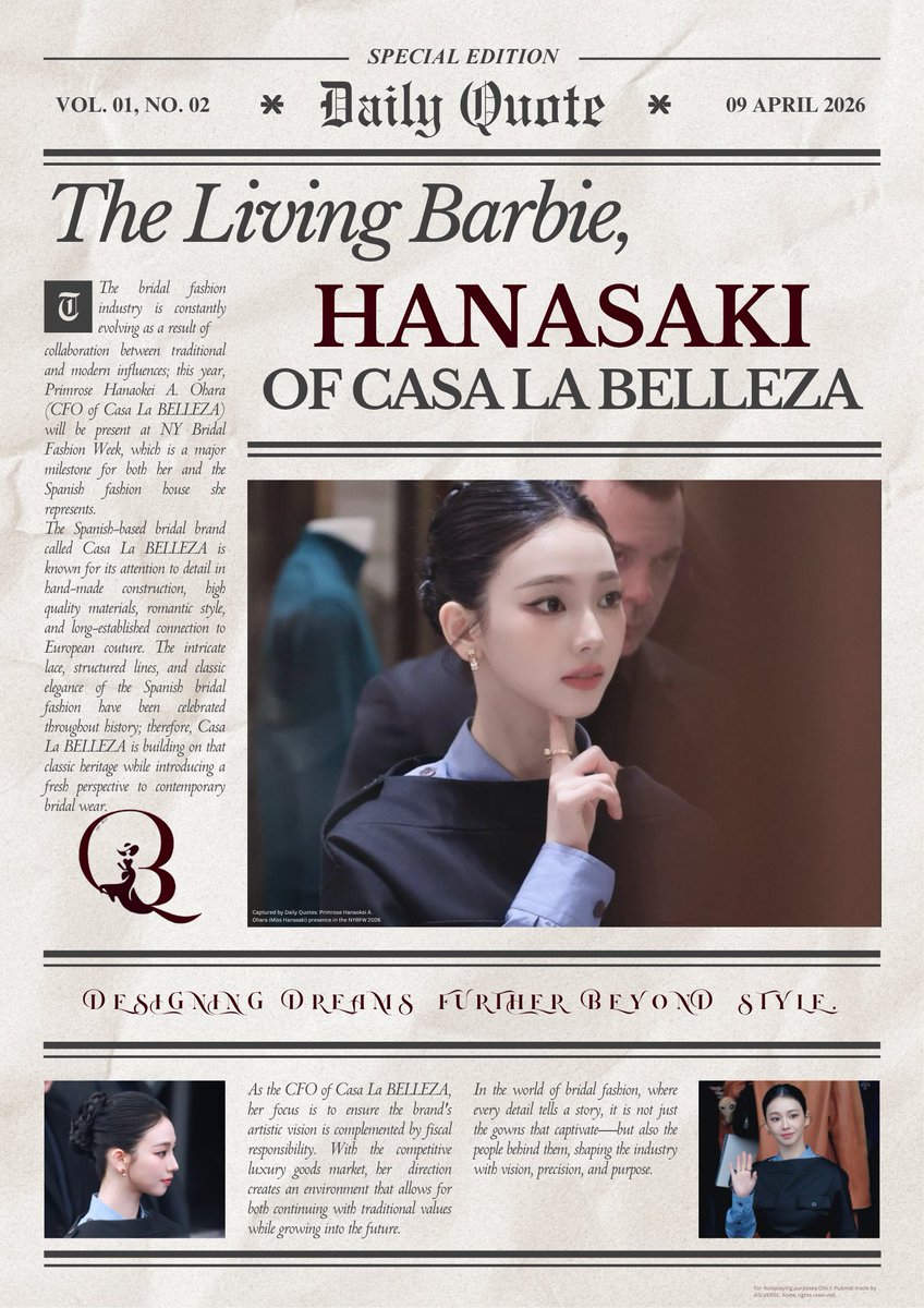 ㅤ  
  
ㅤ༄.°  Casa La BELLEZA Goes
             Global: The Living Barbie—
             Primrose Hanaokei Ohara
             at New York Bridal
             Fashion Week 2026

ㅤ         #CasaLaBELLEZA2026
             #NYBFW2026
ㅤ