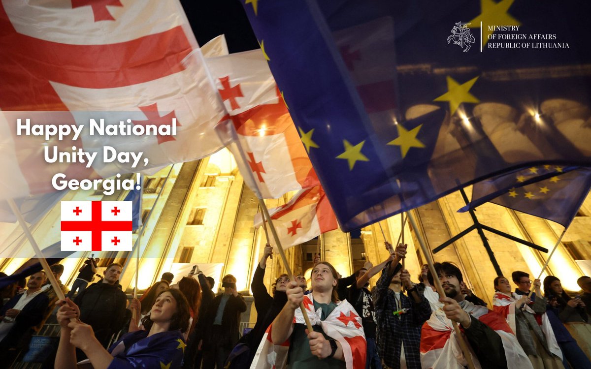 LithuaniaMFA's tweet image. Together with the people of 🇬🇪, on #Georgia’s Day of National Unity, we remember tragic events of 1989 and celebrate the restoration of Independence on April 9, 1991. 🇱🇹 honors the courage and sacrifice of those who fought – and continue to fight – for a democratic and EU future.