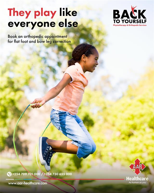 AAR_Healthcare's tweet image. With orthopedic care, flatfoot and bowleg corrections can make a significant difference. Your child can move freely, grow confidently, and enjoy being a kid again. 
Call +254 730 655 000 / +254 709 701 000 to book an appointment.​
​
#BackToYourself #Physiotherapy #AARHealthcare