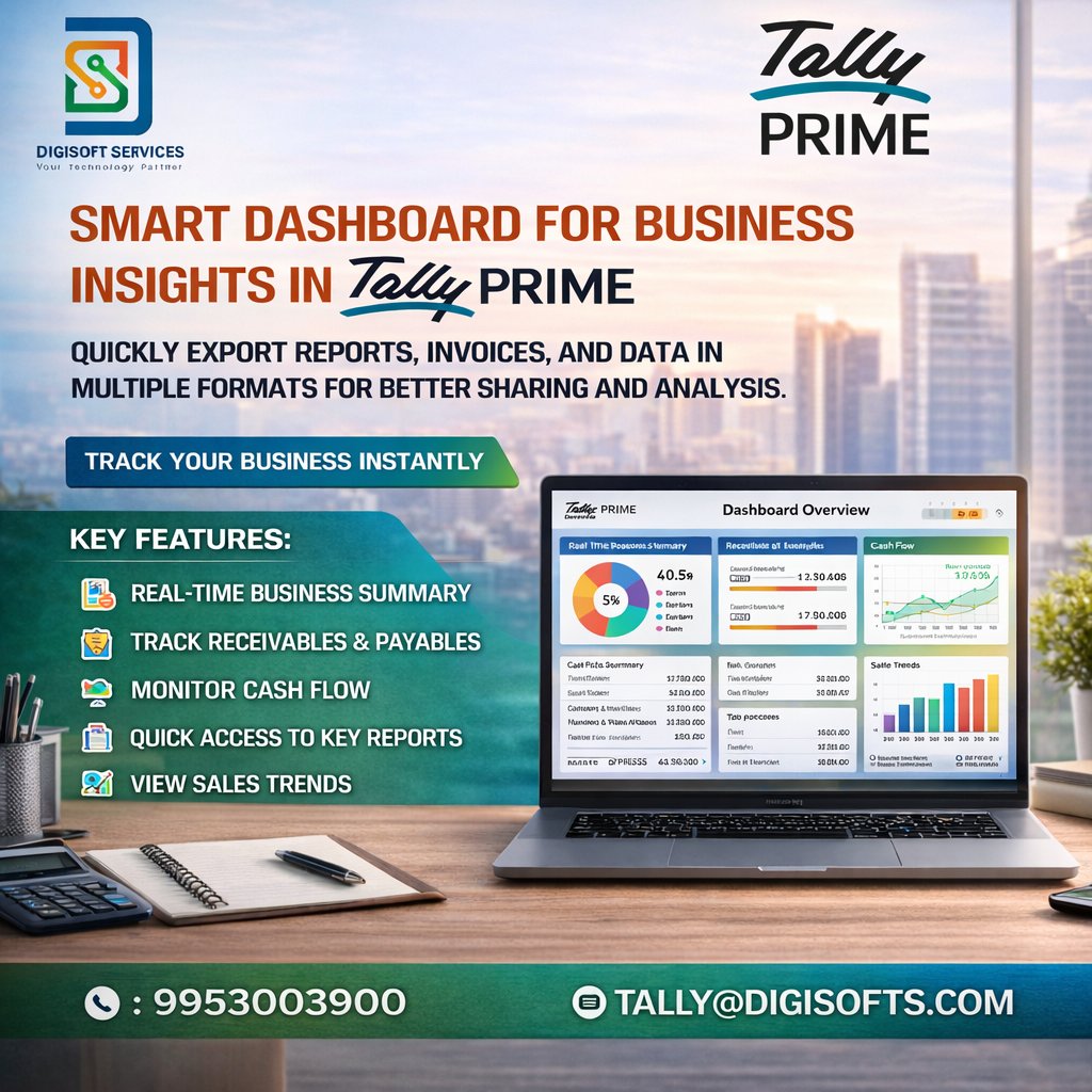 MediaDesk368111's tweet photo. 🚀 Transform Your Business Insights with Tally Prime!
Take smarter decisions with a powerful & visually enhanced dashboard that gives you real-time clarity on your business performance. 📊
📞 : 9953003900 📧 tally@digisofts.com
#TallyPrime #BusinessGrowth #SmartDashboard https://t.co/4xOv56coea