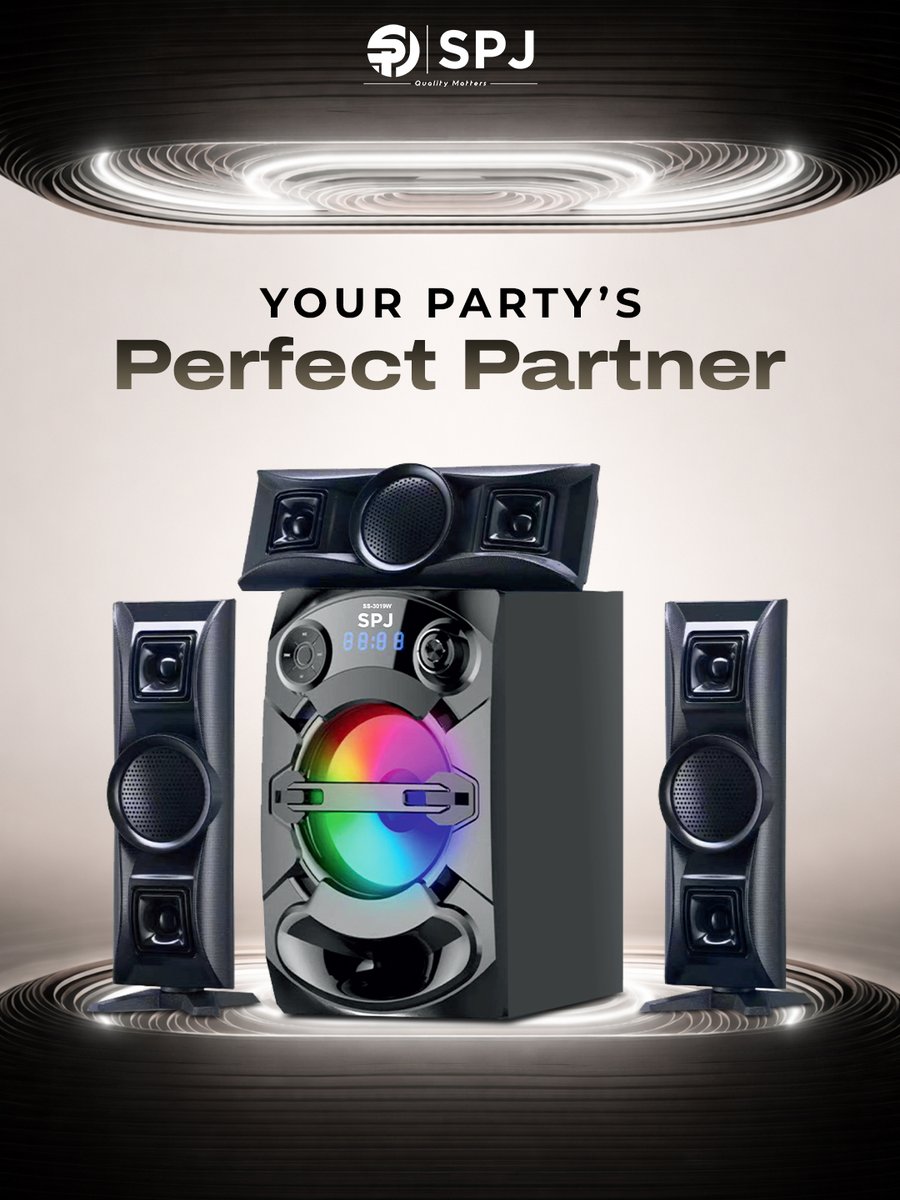Turn up the volume and let the rhythm take over! 🎶

Whether it’s a house party or a solo dance-off, the SPJ Speaker System is Your Party’s Perfect Partner. 🔊🔥

 #PartyMode #SPJAudio #CrystalClearSound #WeekendVibes