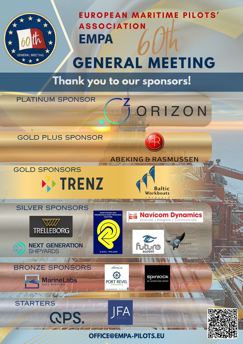 NavicomDynamics's tweet image. Only 4 days to go until the 60th General Meeting of the European Maritime Pilots’ Association (EMPA) in Ghent, Belgium.

If you’re attending, make sure to stop by and say hello—we’d love to catch up.

More information about the event:
buff.ly/zqiHSMM 

#EMPA #Pilots