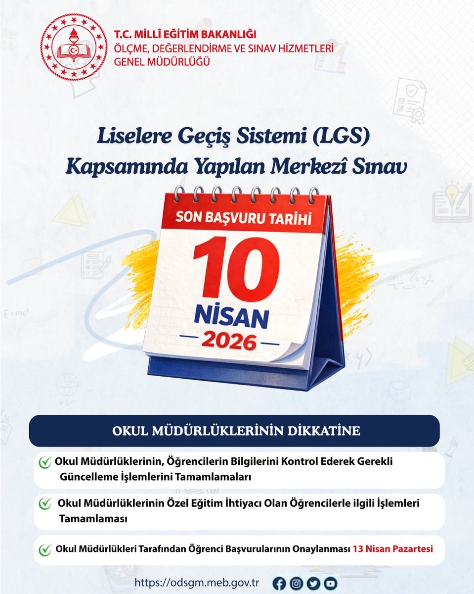 Ölçme, Değ. ve Sınav Hizmetleri Genel Müdürlüğü (@mebodsgm) on Twitter photo 