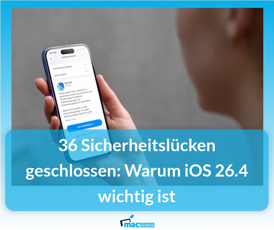iOS 26.4: Die wichtigsten Neuerungen im Überblick

So geht’s >> mac.bz.it/cev0a

#apple #mac #iphone #ipad #aufgeraeumt #papierlos #schnell #produktivität #automatisierung #macbusinesscoaching #arbeitenwieinderzukunft