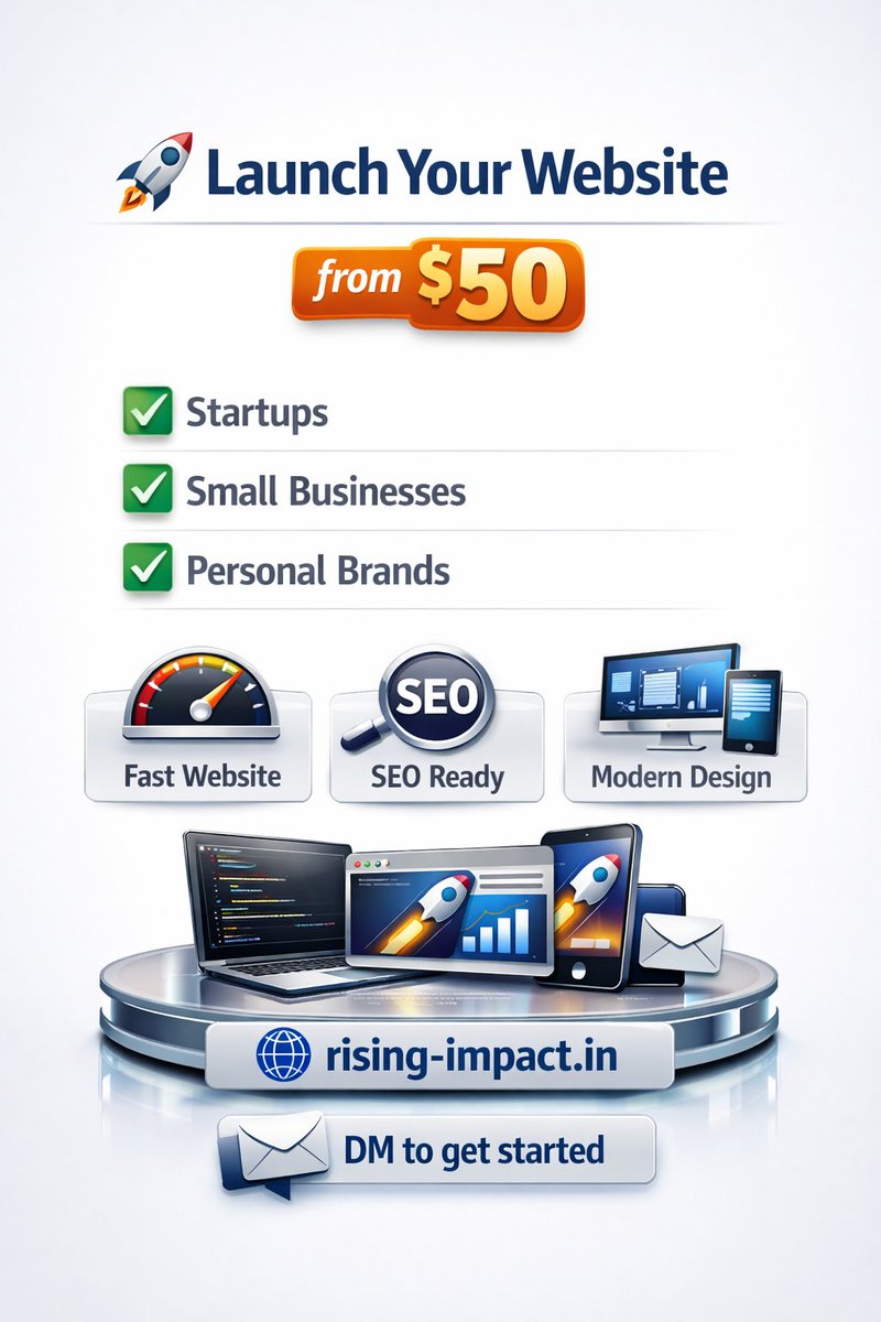 Risingimpacta's tweet photo. Business owners question 👇

Do you currently have a website for your business?

1️⃣ Yes
2️⃣ No
3️⃣ Planning to build one
If you're planning to build one, I build modern websites for startups and businesses.
🌐 https://t.co/VSeyui4oHd
#WebDevelopment
#WebDesign
#WebsiteDesign https://t.co/OIzjznEgXn