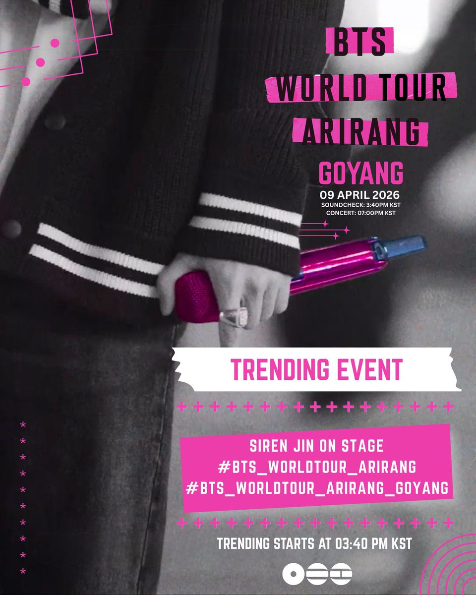 TRENDING TIME 💭

Can we get 200 replies?

SIREN JIN ON STAGE
#BTS_WORLDTOUR_ARIRANG
#BTS_WORLDTOUR_ARIRANG_GOYANG
