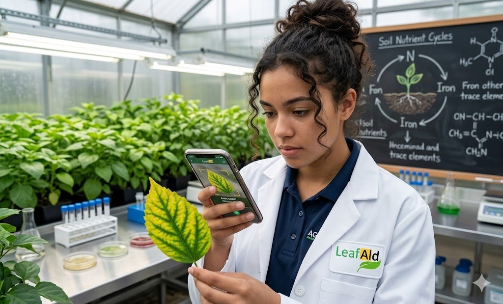 r_rahul8697's tweet image. 🌿 Leaves turning yellow?

 Mastering Chlorosis diagnosis is tough for Ag Students. leafaid.ai makes it easy!

 🎓 Scan leaves, ask our AI tutor, and track disease history in real-time. Turn your phone into a portable plant #pathologylab.

 #AgTech #LeafAid