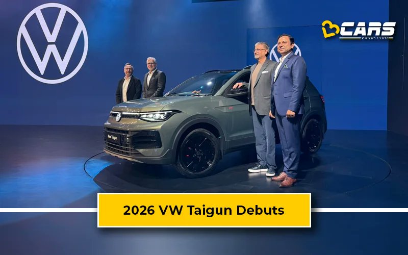 v3cars's tweet photo. Volkswagen have revealed the 2026 Taigun facelift in India. Here are the top 5 changes including a panoramic sunroof, new 8-speed automatic and updated features. #V3Cars #VWIndia #Taigun #VWTaigun
https://t.co/zpZSXWVI4z https://t.co/R2ScEPPf7O