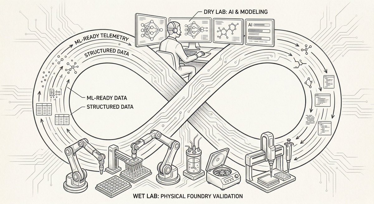 percolatorHQ's tweet photo. The pipette is the new server rack. 🧪💻

Biology is hitting its "Cloud" moment. Bio-foundries are turning drug discovery into a Molecular API, abstracting the wet-lab into code and turning CAPEX into OPEX.

The lab is no longer a room. It’s an endpoint.

https://t.co/DJEqjkfIJv https://t.co/UH1jj3KnWL